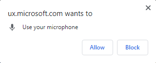 Microphone Access Popup Window on Chrome
